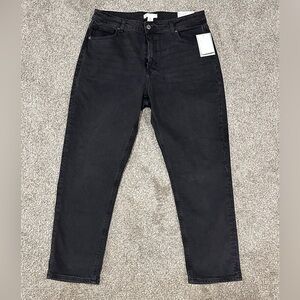 NWT H&M Black Straight Mom Jeans